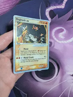 Pokemon TCG Regirock Ex 99/106 Holo Rare Ex Emerald DAMAGED Creased see photos - Image 4