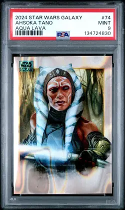 Ahsoka Tano 2024 Topps Chrome Star Wars Galaxy Aqua Lava /175 PSA 9 #74 - Image 1