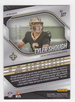 2025 Panini Prizm NFL Football TYLER SHOUGH Red Flash Prizm Rookie RC SP #327 - Image 2