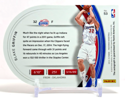 2014-15 Panini Preferred Die-Cut Auto #'d /20 Blake Griffin LA Clippers No. 53 - Image 2