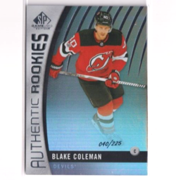 2017-18 SP Game Used Authentic Rookies 141 Blake Coleman /225 NJ Devils Jersey # - Image 1