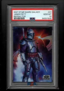 2021 Topps Star Wars Galaxy Chrome Jango Fett Refractor Psa 10 - Image 1