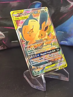 Pokemon TCG Eevee & Snorlax GX SM169 full art holo tag team LP+/NM - Image 2