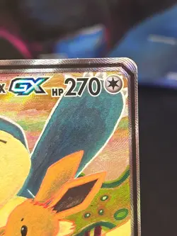 Pokemon TCG Eevee & Snorlax GX SM169 full art holo tag team LP+/NM - Image 5