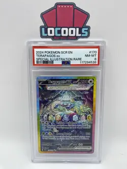 2024 Pokemon TERAPAGOS EX #170/142 Stellar Crown Special Illustration Rare PSA 8 - Image 1