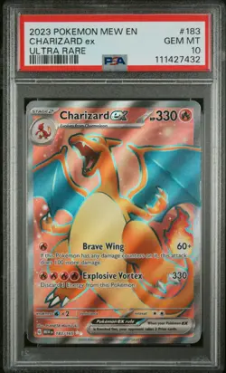 2023 POKEMON MEW EN-151 ULTRA RARE #183 CHARIZARD EX PSA 10 - Image 1