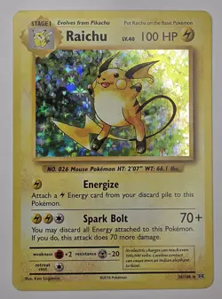 Pokemon TCG Raichu Evolutions 36/108 Reverse Holo Rare NM Condition - Image 1