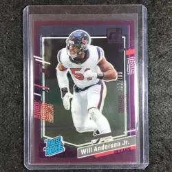 2023 Clearly Donruss Football WILL ANDERSON JR. Rated Rookie Purple 100/199 #90 - Image 1
