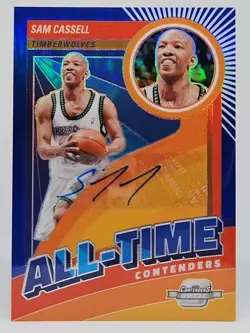 2023-24 Panini Contenders Optic Sam Cassell All Time Blue Auto /75 Timberwolves - Image 1