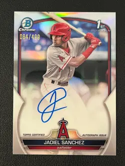 Jadiel Sanchez 2023 Bowman Chrome 1st Auto Refractor /499 Angels - Image 1
