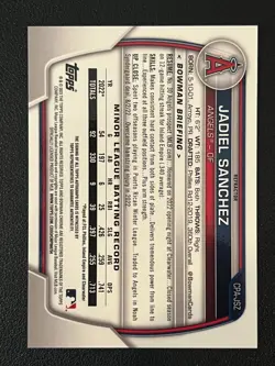 Jadiel Sanchez 2023 Bowman Chrome 1st Auto Refractor /499 Angels - Image 2