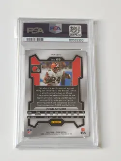 Panini Prizm 2023 Nick Chubb Cleveland Browns Snakeskin SP NFL PSA 8 - Image 2
