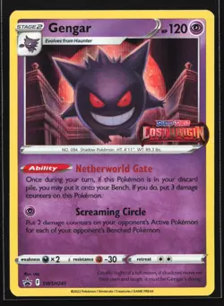 Pokemon Gengar SWSH241 Lost Origin Prerelease Holo Black Star Promo NM - Image 1