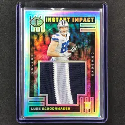 2023 Illusions Football Luke Schoonmaker Instant Impact Rookie Patch Gold 25/25 - Image 1