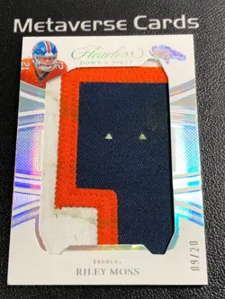 2023 Panini Flawless Down & Dirty Riley Moss 09/20 Prime Patch Silver - Image 1