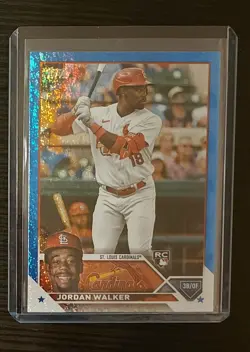 2023 Topps Series 2 - Blue Foil #344 - Jordan Walker /999 - Image 1