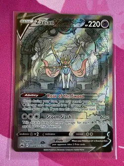 Zacian V GG48/GG70 Crown Zenith: Galarian Gallery Holo Card Pokemon TCG NM - Image 1