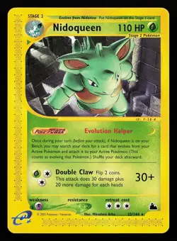 Nidoqueen 22/144 Rare Non-Holo Skyridge Pokemon Card - Image 1