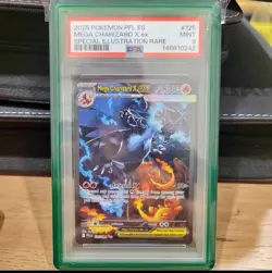 Pokemon 2025 TCG Mega Charizard X ex 125/094 Phantasmal Flames SIR Holo PSA 9 - Image 1