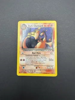 2000 Pokemon Dark Charizard HOLO 4/82 Team Rocket DMG (3 Creases Edge Whitening) - Image 1