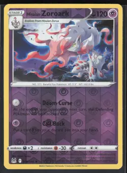 2022 Sword & Shield - Lost Origin Hisuian Zoroark Stage 1/Rare Holo #76 - Image 1
