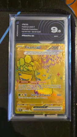 Pokemon - Pikachu EX Gold 179/131 - Evoluzioni Prismatiche Aigrading 9.5 Mint+ - Image 1