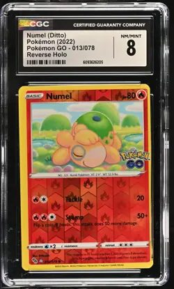 Numel (ditto) 013/078 Reverse Holo Pokemon Go Pokemon CGC 8 Nm/mint - Image 1