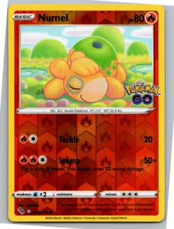Numel (Peelable Ditto) Common Pokemon GO 013/078 NM Reverse Holo - Image 1