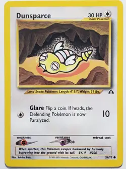 Dunsparce 54/75 VLP - 1999 Neo Discovery Pokemon Card - Yukiko Baba Art - Image 1