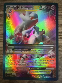 Pokemon TCG M Mewtwo EX Full Art Holo Ultra Rare Card 160/162 LP 2016 - Image 1