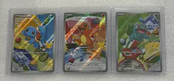 Pokemon First Partner Illustration Collection Kanto Gen 1 Starter Set NM Promo - Image 1