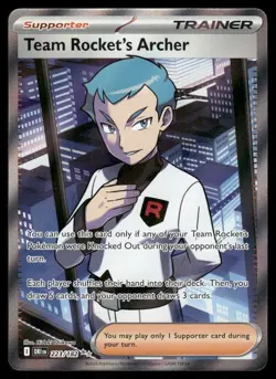 Pokemon Cards Team Rocket's Archer 223/182 Destined Rivals Ultra Rare NM - Image 1