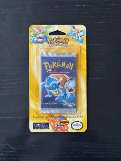1999 Pokemon Unlimited Base Set Blister Booster Pack Blastoise Factory Sealed - Image 1