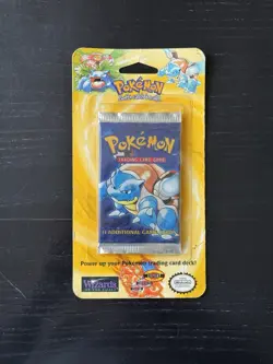 1999 Pokemon Unlimited Base Set Blister Booster Pack Blastoise Factory Sealed - Image 1