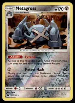 2018 Sun & Moon - Celestial Storm Reverse Holo UNplayed Metagross Stage 2/Rare - Image 1