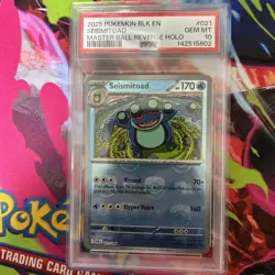 2025 Pokemon Seismitoad 021/086 Sv: Black Bolt Poke Ball Reverse Holo PSA 10 - Image 1