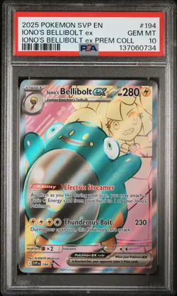 2025 POKEMON SVP EN-SV BLACK STAR PROMO #194 IONO'S BELLIBOLT EX PSA 10 - Image 1