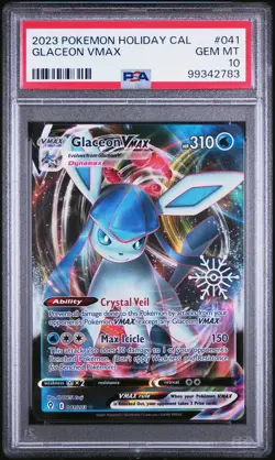 2023 POKEMON HOLIDAY CALENDAR #041 GLACEON VMAX PSA 10 - Image 1
