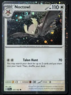 Noctowl 127/162 Cosmos Holo Promo 🌀 SWIRL 🌌 Pokemon TEF Near Mint - Image 1