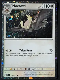 Noctowl 127/162 Cosmos Holo Promo 🌀 SWIRL 🌌 Pokemon TEF Near Mint - Image 2