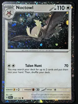 Noctowl 127/162 Cosmos Holo Promo 🌀 SWIRL 🌌 Pokemon TEF Near Mint - Image 3