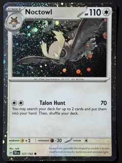 Noctowl 127/162 Cosmos Holo Promo 🌀 SWIRL 🌌 Pokemon TEF Near Mint - Image 4