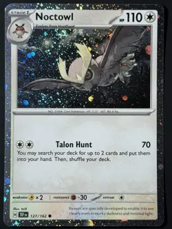 Noctowl 127/162 Cosmos Holo Promo 🌀 SWIRL 🌌 Pokemon TEF Near Mint - Image 5