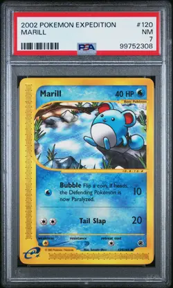 2002 POKEMON EXPEDITION #120 MARILL PSA 7 - Image 1