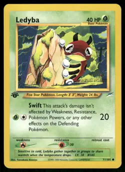 Pokemon Cards Ledyba 71/105 1st Edition Neo Destiny Common NM *2 - Image 1