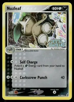 Pokemon Cards Nuzleaf 39/100 Reverse STAMPED Crystal Guardians Uncommon NM *2 - Image 1