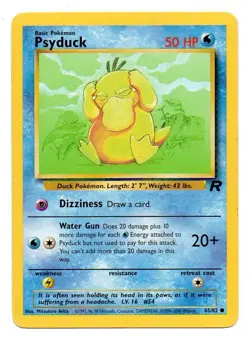 Vintage Pokemon Card "Psyduck" Team Rocket Set #65/82 Common Unlimited Apr 2000 - Image 1