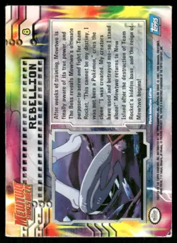 Pokemon Cards Rebellion #8 HOLO Topps The First Movie Trading Cards HP - Image 2