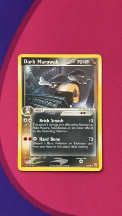 Dark Marowak Holo 7/109 Ex Team Rocket Returns Pokemon Card - Image 1
