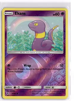 Pokemon TCG Ekans 25/68 Hidden Fates Reverse Holo - Image 1